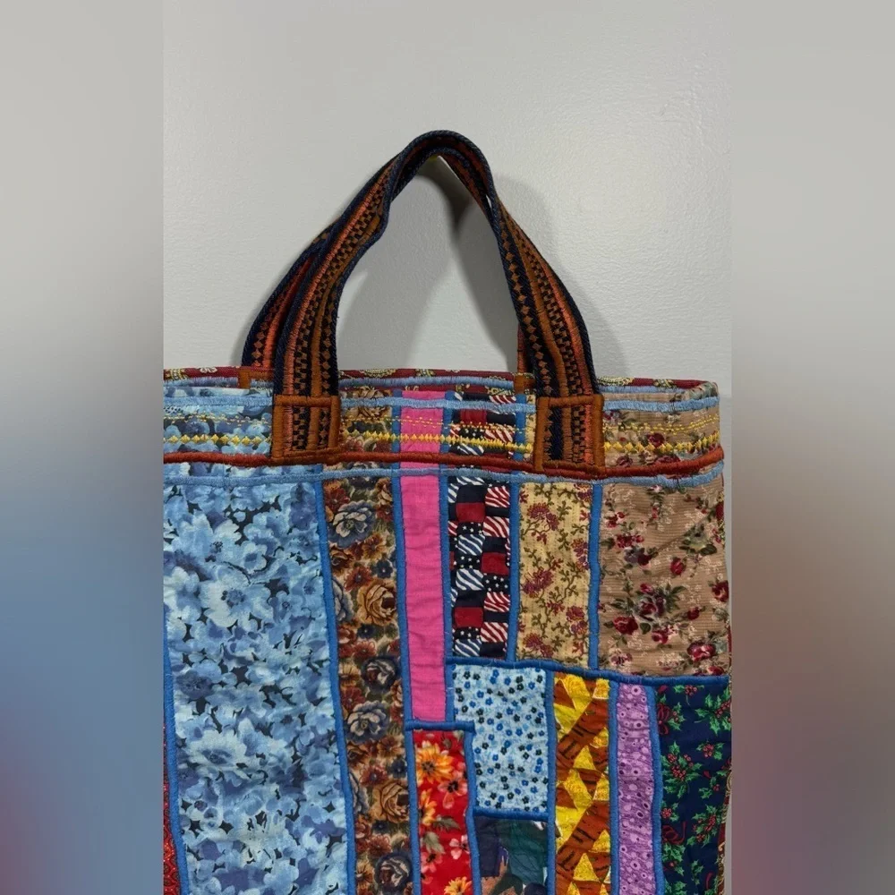 Handmade Patchwork Tote Bag - Multicolor